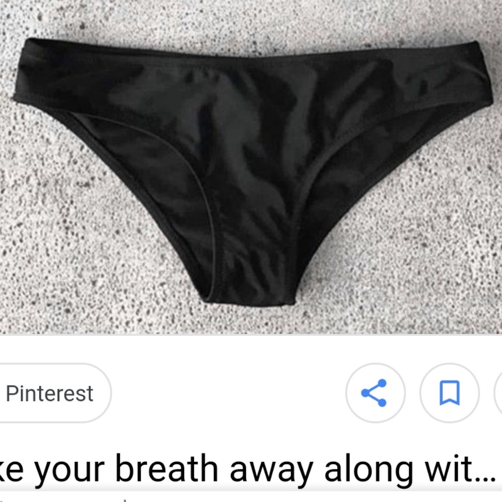 Solid black bikini bottoms